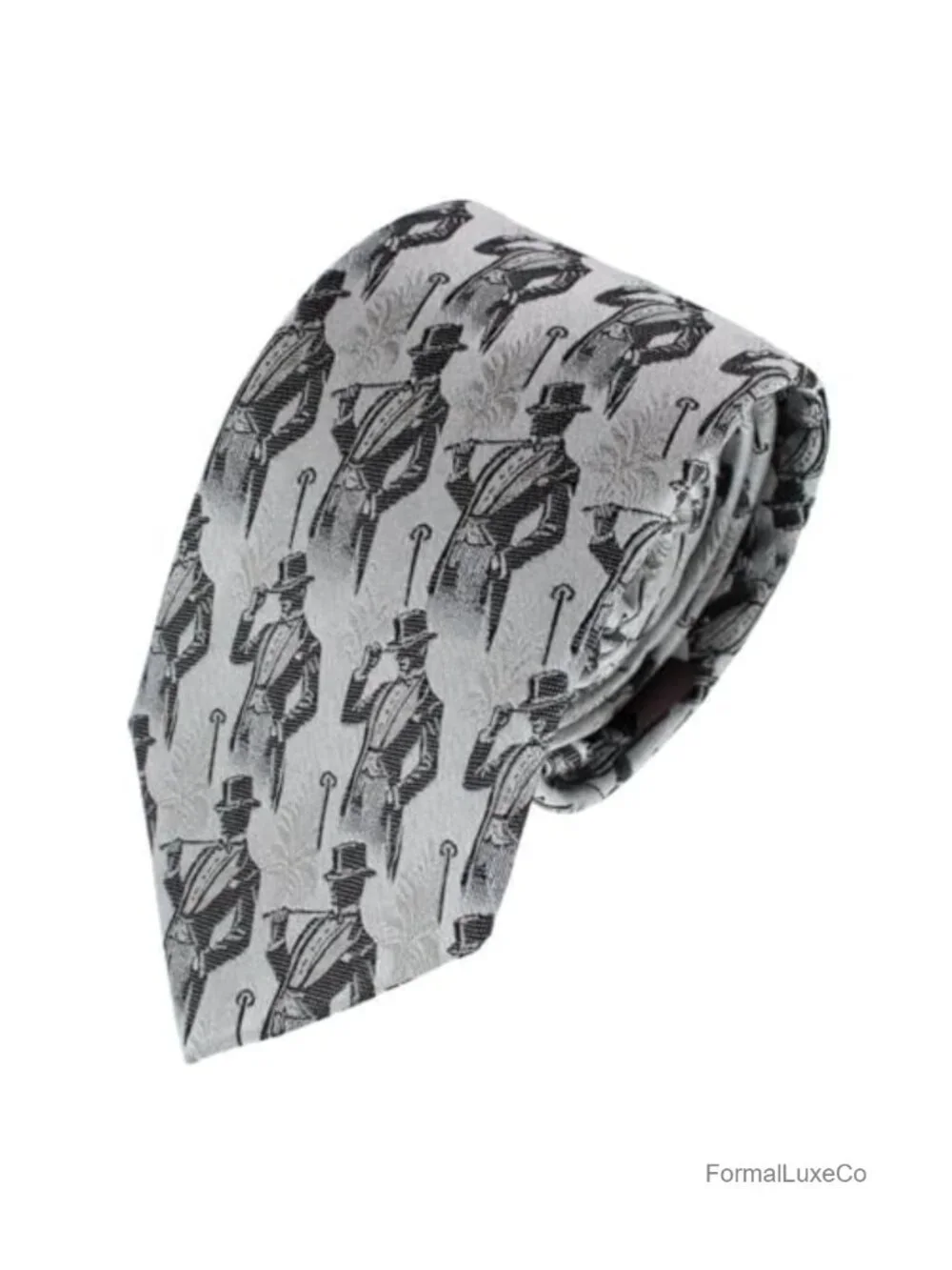 Big & Tall Silk Necktie & Pocket Square Set Dapper Novelty Pattern